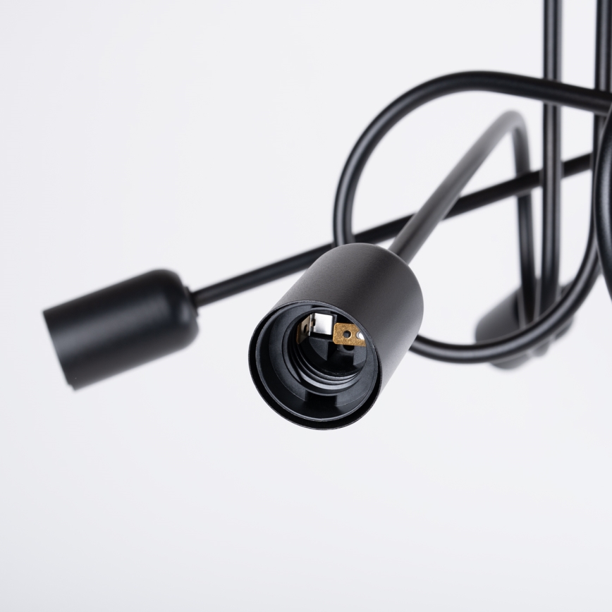 Kiinteä kattokruunu LOOP 5xE27/15W/230V musta