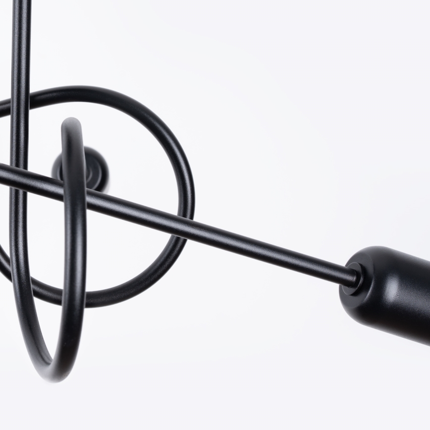 Kiinteä kattokruunu LOOP 5xE27/15W/230V musta