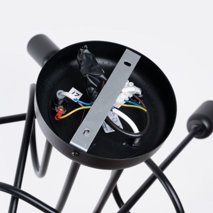 Kiinteä kattokruunu LOOP 5xE27/15W/230V musta