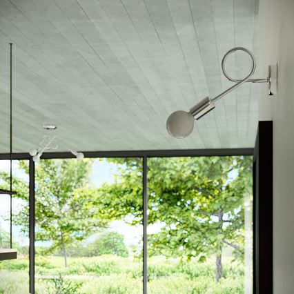 Kiinteä kattokruunu LOOP 3xE27/15W/230V kiiltävä kromi