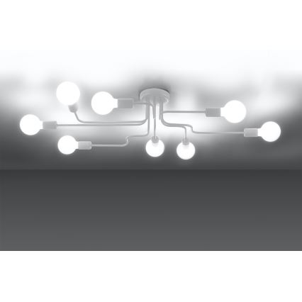 Kiinteä kattokruunu VECTOR 8xE27/15W/230V valkoinen