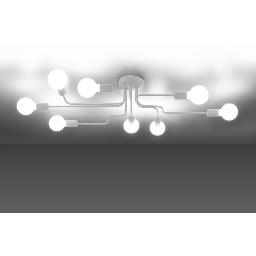 Kiinteä kattokruunu VECTOR 8xE27/15W/230V valkoinen