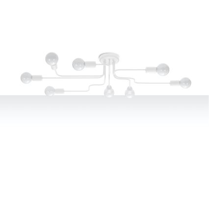 Kiinteä kattokruunu VECTOR 8xE27/15W/230V valkoinen