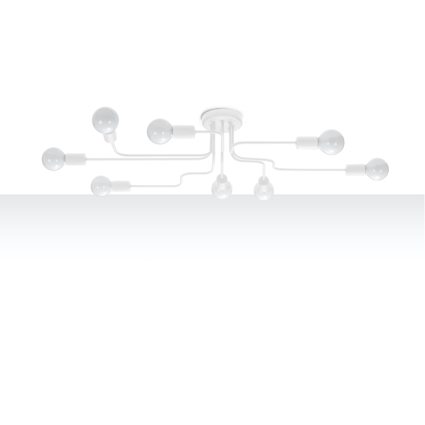 Kiinteä kattokruunu VECTOR 8xE27/15W/230V valkoinen