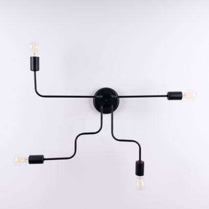 Kiinteä kattokruunu VECTOR 4xE27/15W/230V musta