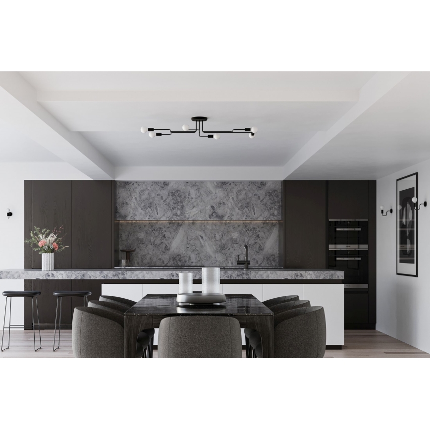 Kiinteä kattokruunu VECTOR 6xE27/15W/230V musta