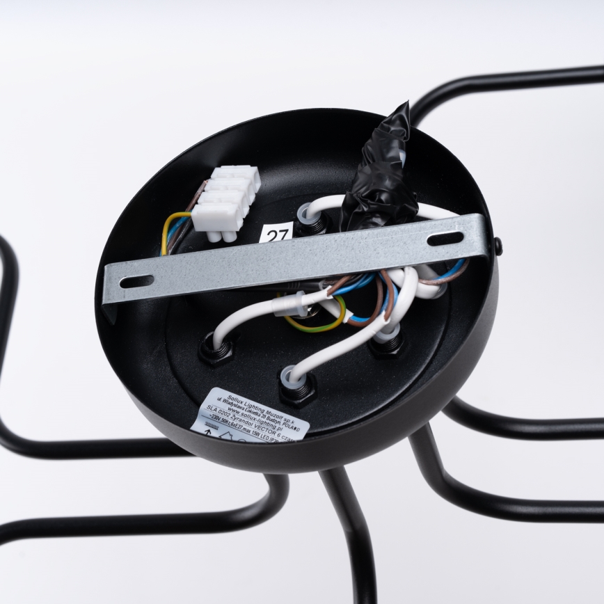 Kiinteä kattokruunu VECTOR 6xE27/15W/230V musta