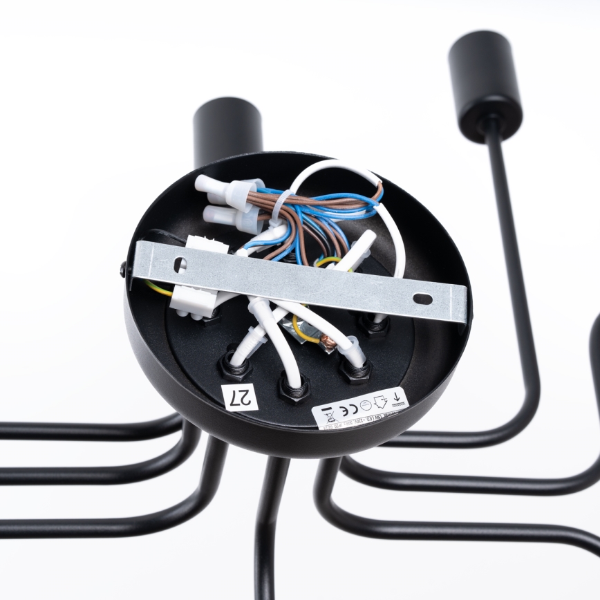 Kiinteä kattokruunu VECTOR 8xE27/15W/230V musta