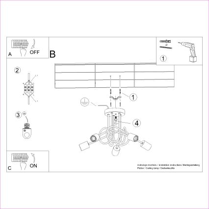 Kiinteä kattokruunu EMBER 5xE27/15W/230V musta/beige/pyökki