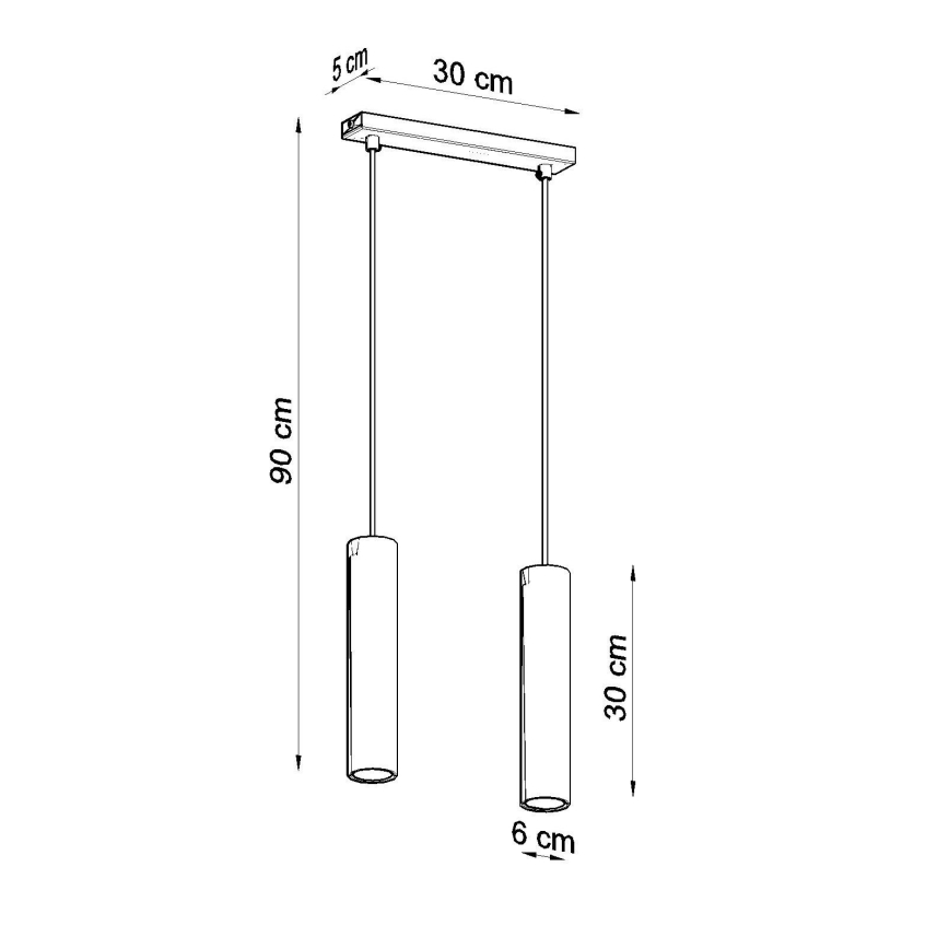 Kattokruunu johdossa LAGOS 2xGU10/10W/230V punainen