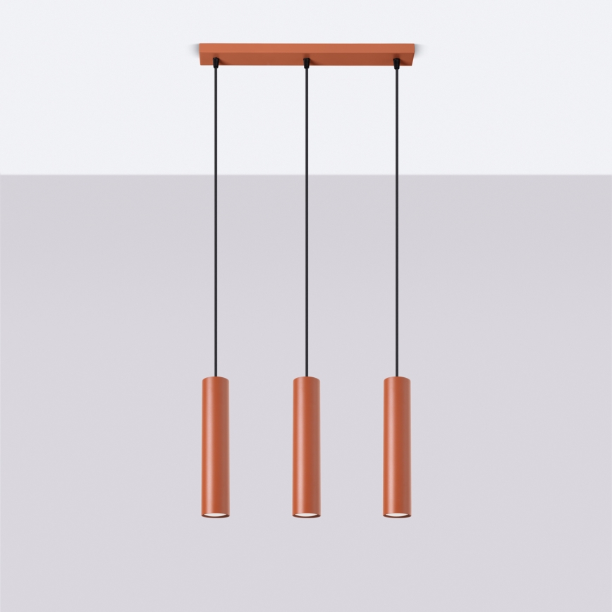 Kattokruunu johdossa LAGOS 3xGU10/10W/230V punainen