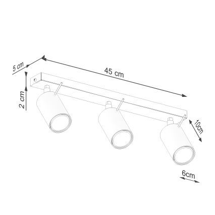 Kohdevalo RING 3xGU10/10W/230V vihreä