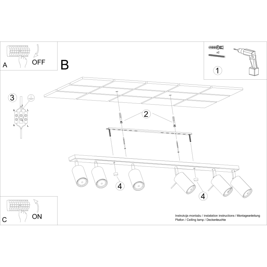 Kohdevalo RING 6xGU10/10W/230V punainen