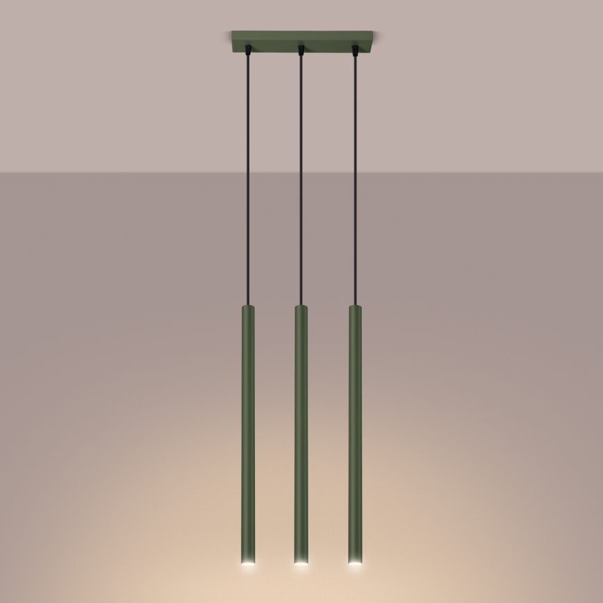 Kattokruunu johdossa PASTELO 3xG9/8W/230V vihreä