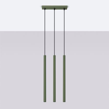 Kattokruunu johdossa PASTELO 3xG9/8W/230V vihreä