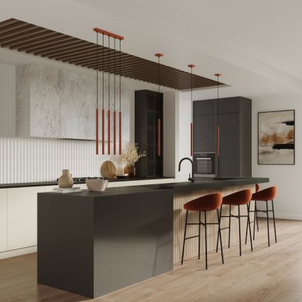 Kattokruunu johdossa PASTELO 1xG9/8W/230V punainen