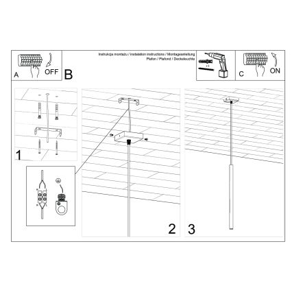 Kattokruunu johdossa PASTELO 1xG9/8W/230V punainen