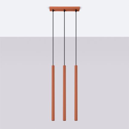 Kattokruunu johdossa PASTELO 3xG9/8W/230V punainen