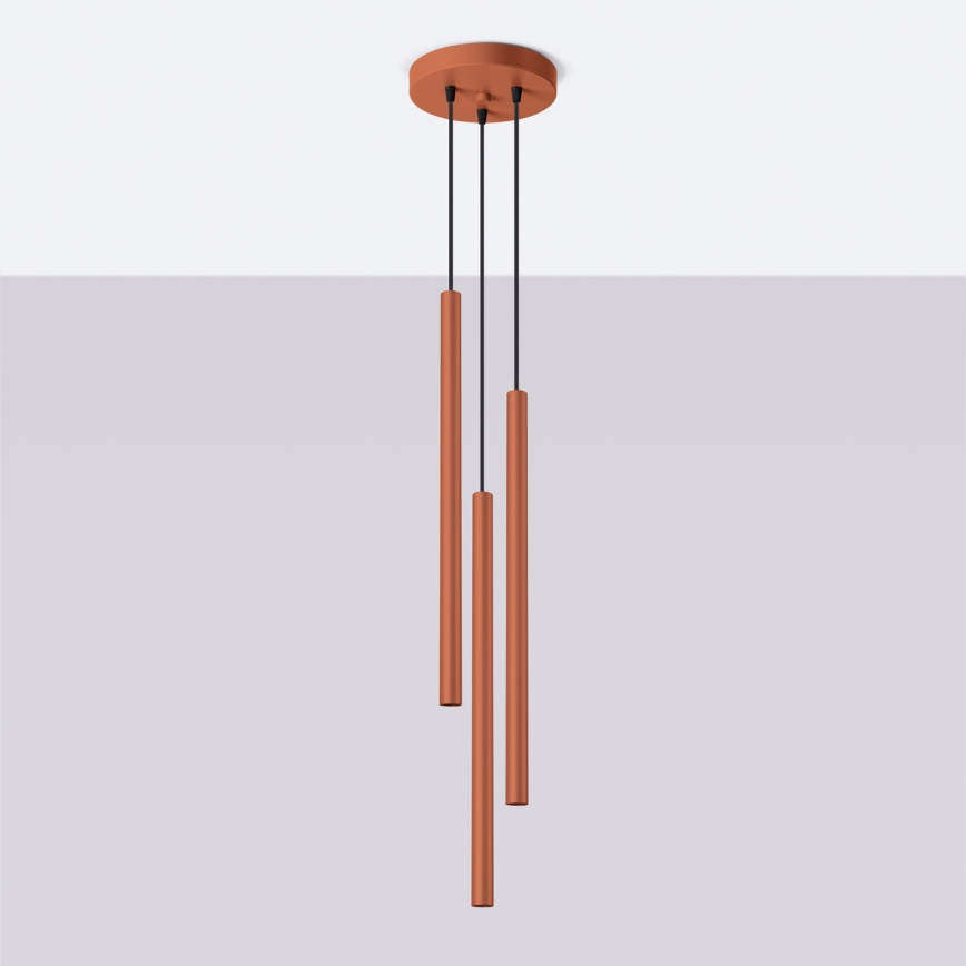 Kattokruunu johdossa PASTELO 3xG9/8W/230V punainen