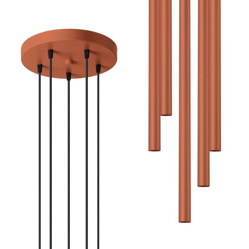 Kattokruunu johdossa PASTELO 5xG9/8W/230V punainen