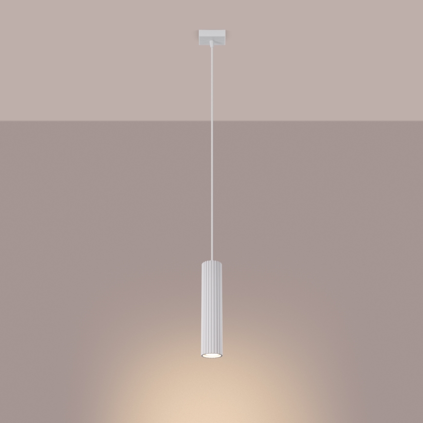 Kattokruunu johdossa KARBON 1xGU10/10W/230V valkoinen