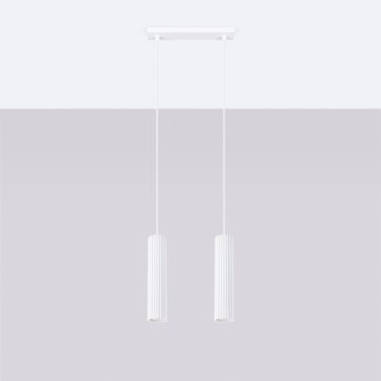 Kattokruunu johdossa KARBON 2xGU10/10W/230V valkoinen