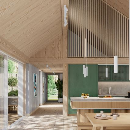 Kattokruunu johdossa KARBON 3xGU10/10W/230V valkoinen