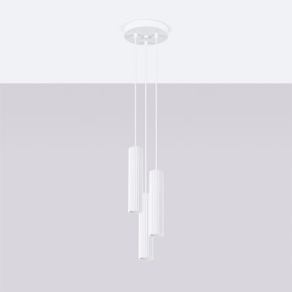 Kattokruunu johdossa KARBON 3xGU10/10W/230V valkoinen