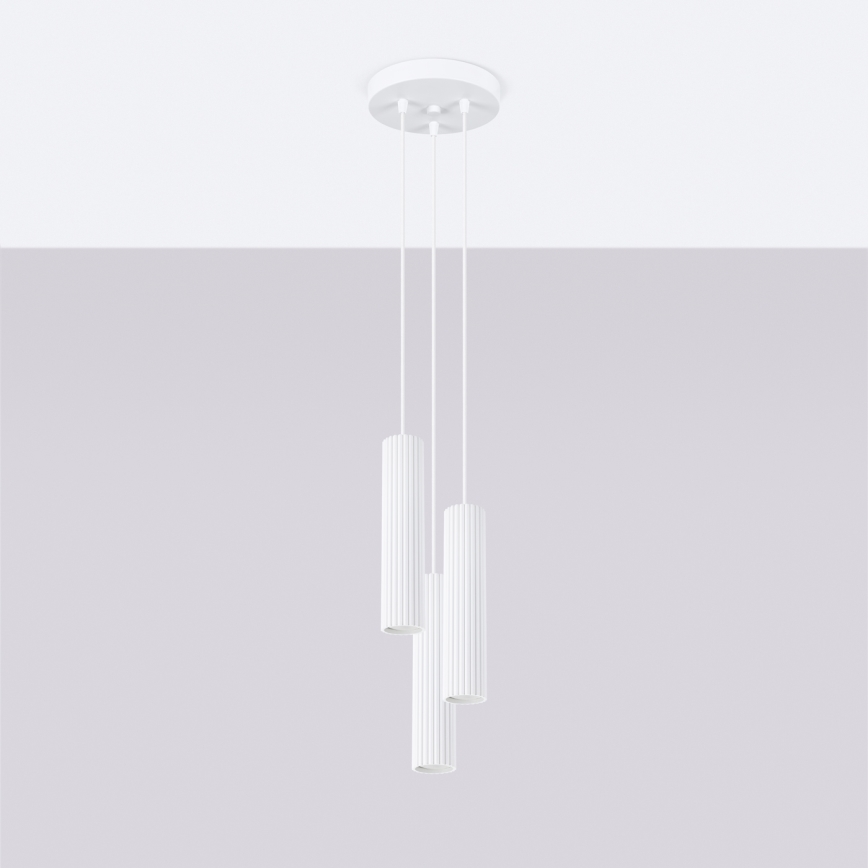 Kattokruunu johdossa KARBON 3xGU10/10W/230V valkoinen