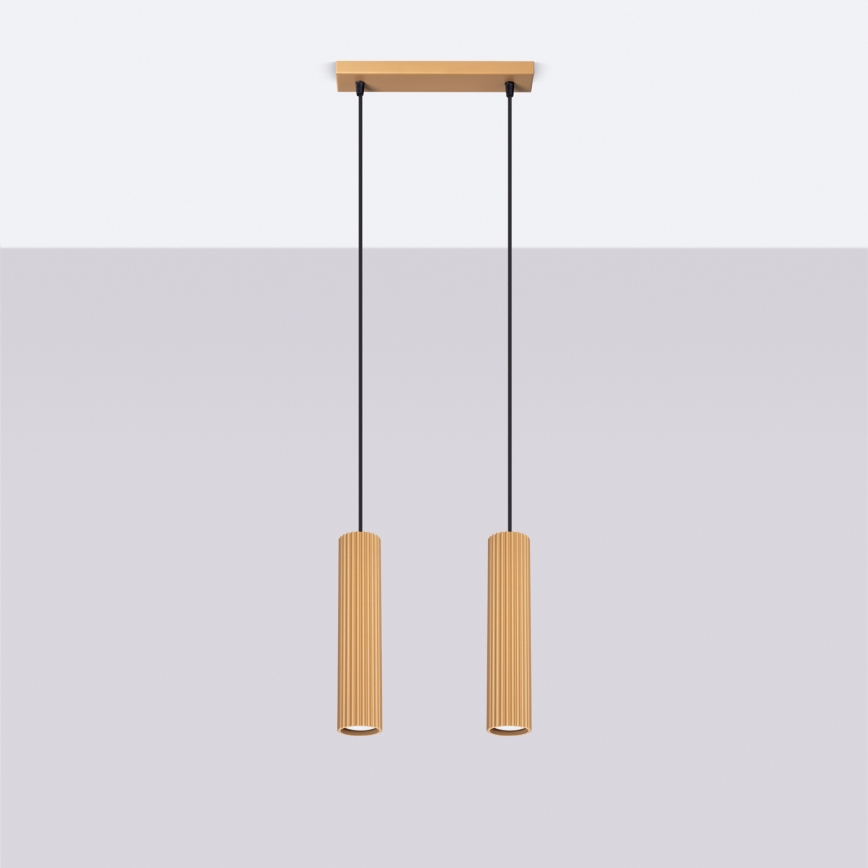 Kattokruunu johdossa KARBON 2xGU10/10W/230V kulta