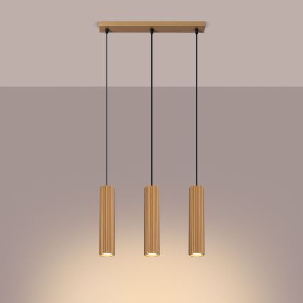 Kattokruunu johdossa KARBON 3xGU10/10W/230V kulta