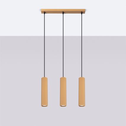 Kattokruunu johdossa KARBON 3xGU10/10W/230V kulta