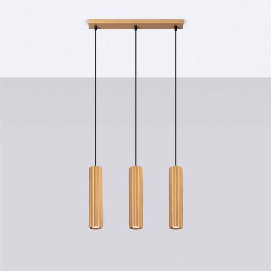 Kattokruunu johdossa KARBON 3xGU10/10W/230V kulta