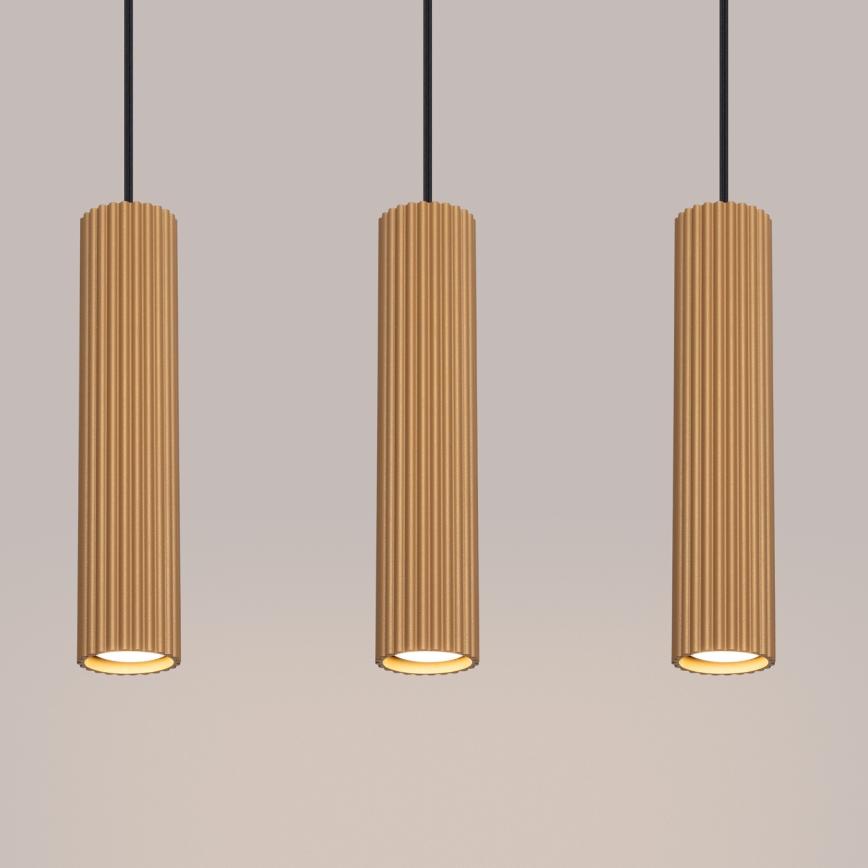 Kattokruunu johdossa KARBON 3xGU10/10W/230V kulta