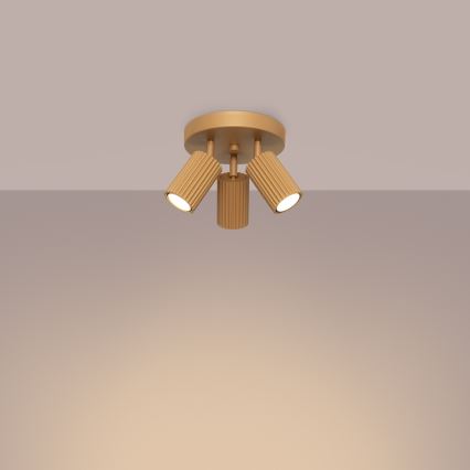 Kohdevalo KARBON 3xGU10/10W/230V kulta