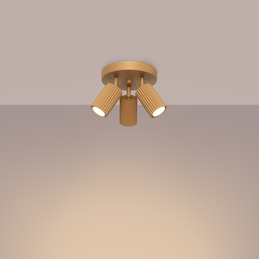 Kohdevalo KARBON 3xGU10/10W/230V kulta