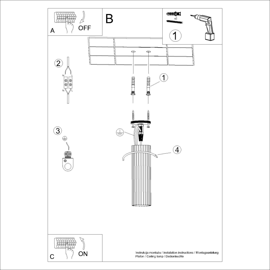 Kohdevalo KARBON 1xGU10/10W/230V 20 cm musta