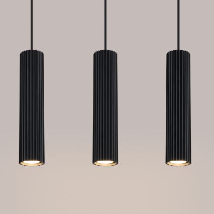 Kattokruunu johdossa KARBON 3xGU10/10W/230V musta