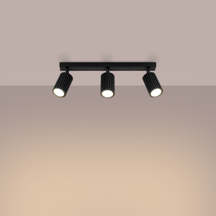 Kohdevalo KARBON 3xGU10/10W/230V musta