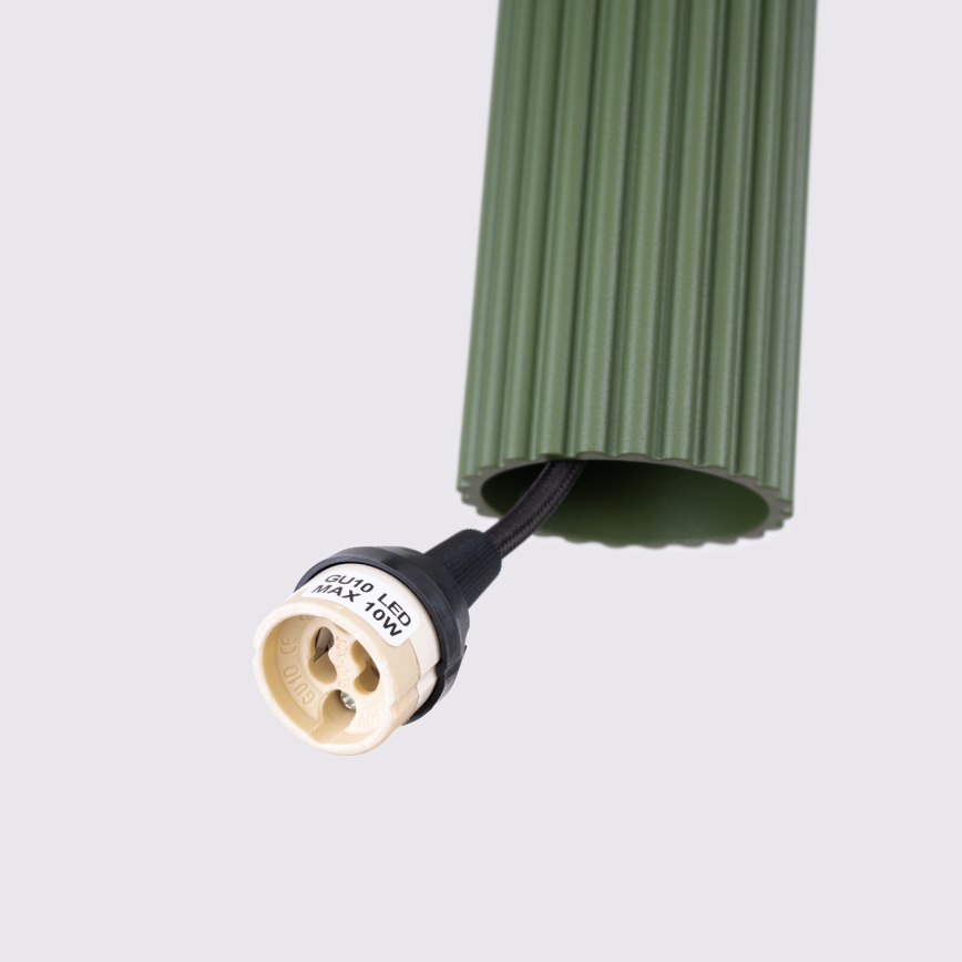 Kattokruunu johdossa KARBON 2xGU10/10W/230V vihreä