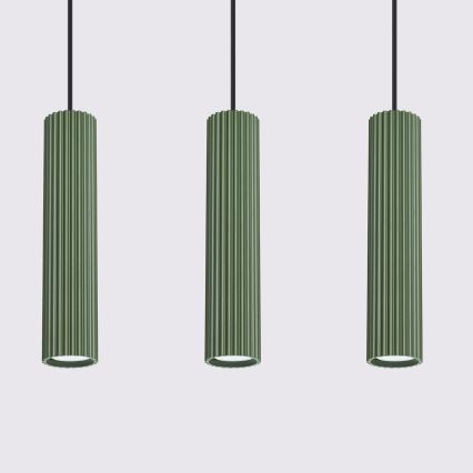 Kattokruunu johdossa KARBON 3xGU10/10W/230V vihreä