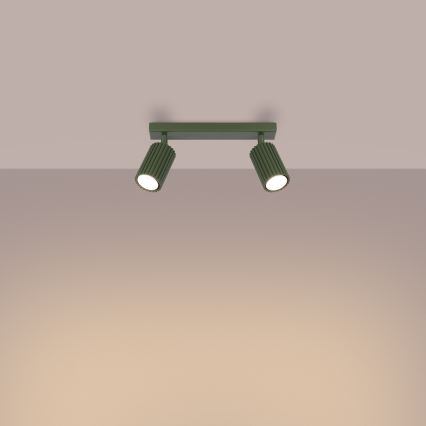 Kohdevalo KARBON 2xGU10/10W/230V vihreä