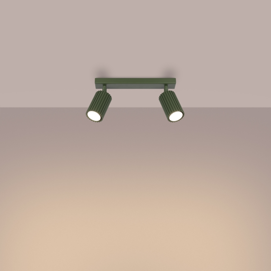 Kohdevalo KARBON 2xGU10/10W/230V vihreä