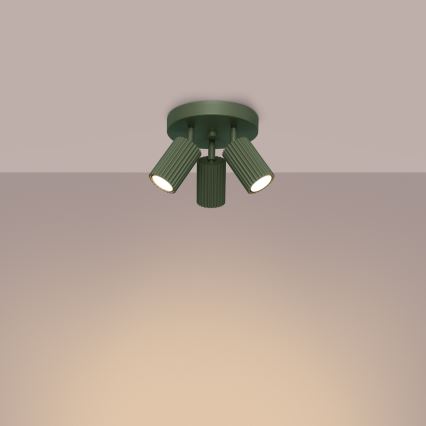 Kohdevalo KARBON 3xGU10/10W/230V vihreä