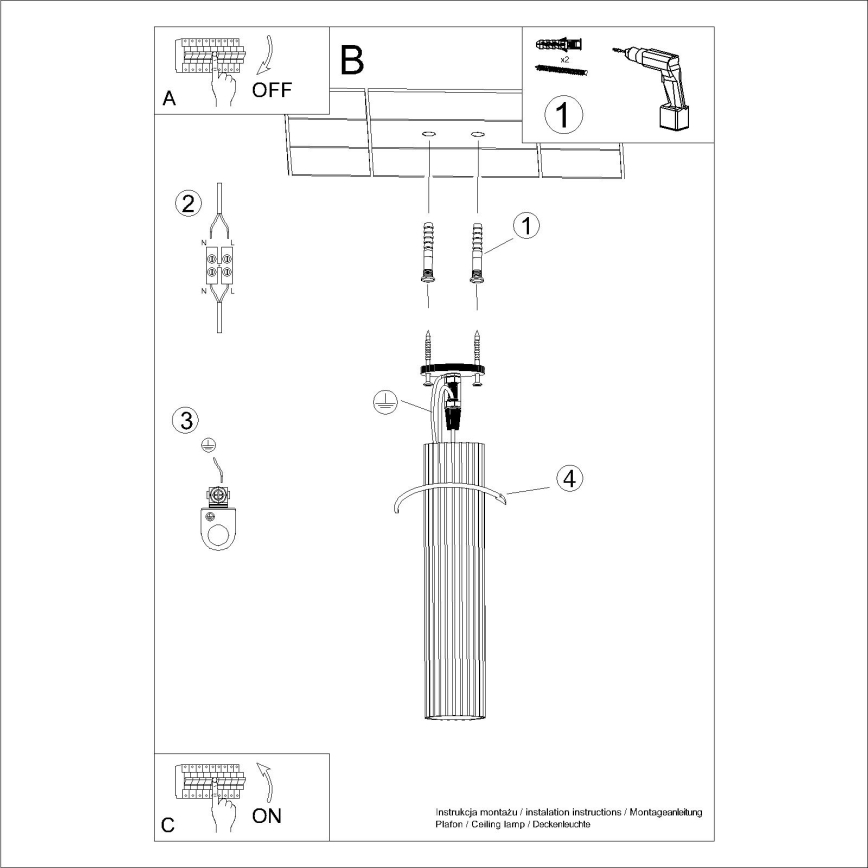 Kohdevalo KARBON 1xGU10/10W/230V 40 cm punainen
