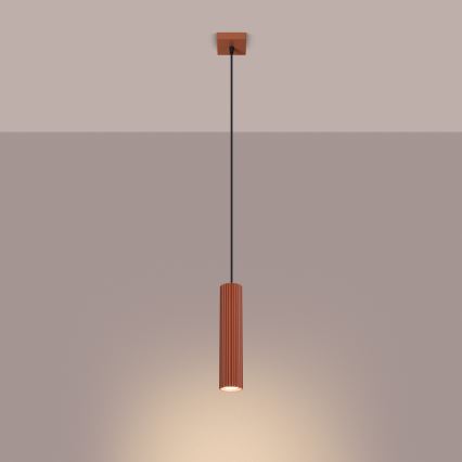 Kattokruunu johdossa KARBON 1xGU10/10W/230V punainen