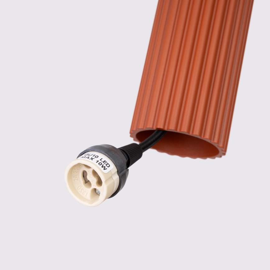 Kattokruunu johdossa KARBON 3xGU10/10W/230V punainen