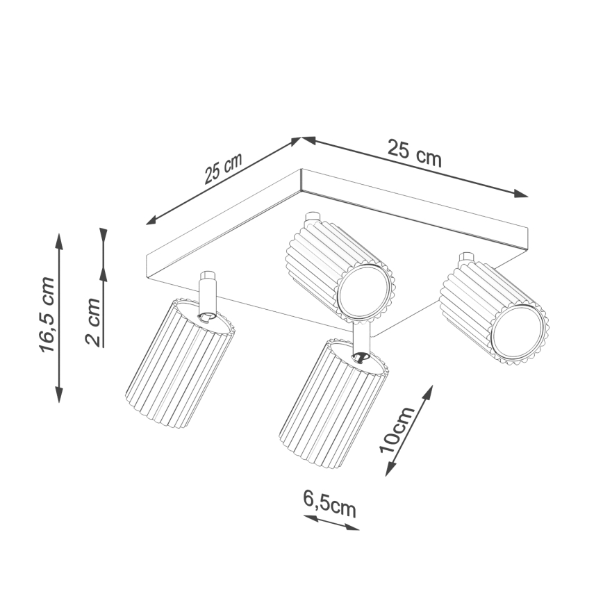 Kohdevalo KARBON 4xGU10/10W/230V punainen