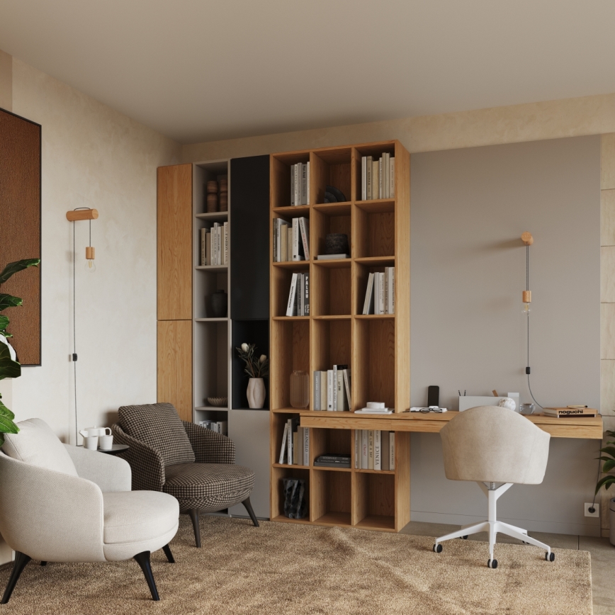 Seinävalaisin NIMBI 1xE27/15W/230V pyökki