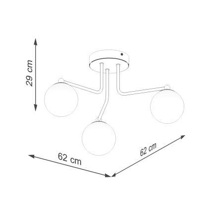 Riippukattokruunu ASTRAL 3xG9/8W/230V musta